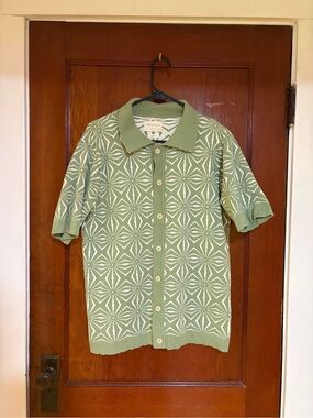 Far Afield Zigger Tenteo S/S Polo Cardigan Turf Green